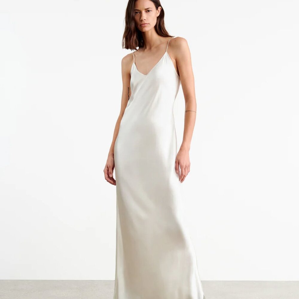 Nili Lotan Cami Silk Gown in Ivory XS